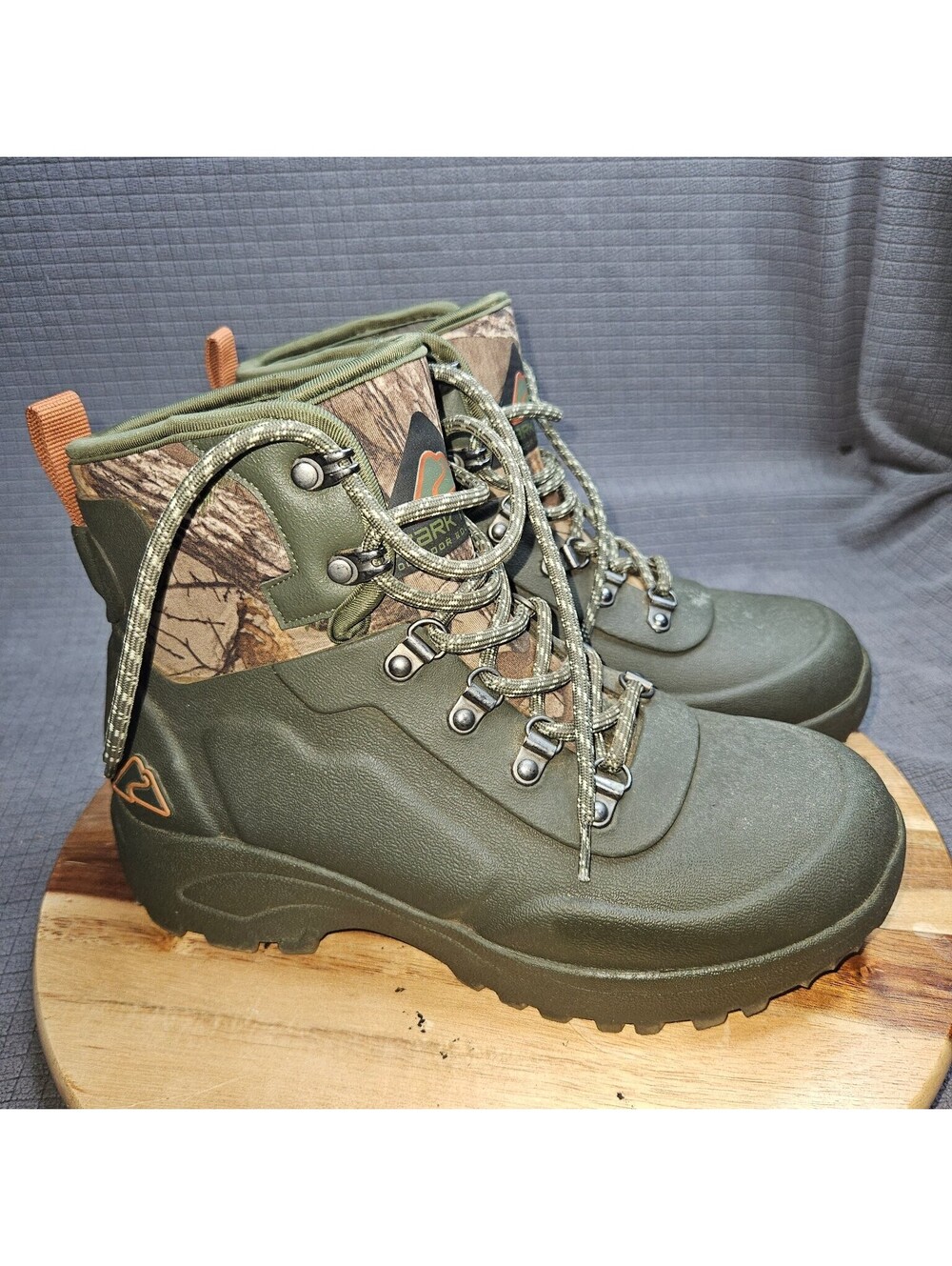 OZARK TRAIL Boots Men's Green Camo US 6 Rubber Fabric Waterproof Hunting